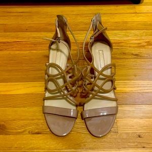 Nude Patent Leather Gladiator Heels